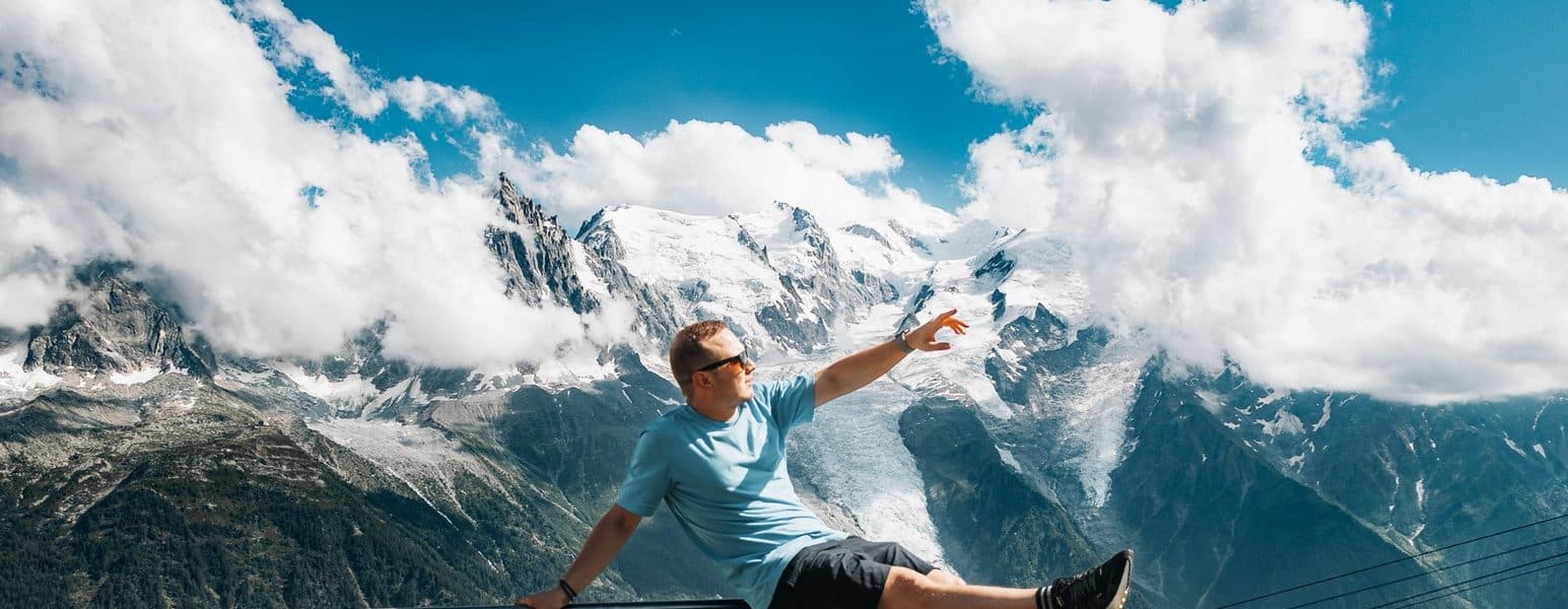 La Mer de Glace et les aiguilles de Chamonix.
